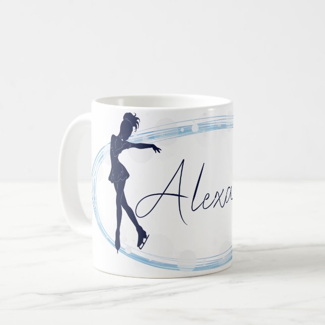 Anpassat namn för Figur Skating Girl Kaffemugg (Framsida vänster)