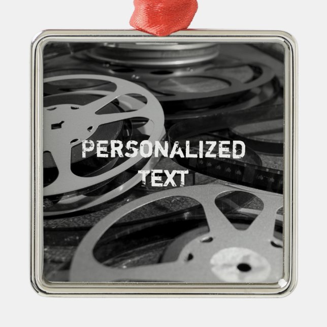 Anpassat namn för filmåtergivning/filmåterel julgransprydnad metall (Framsidan)