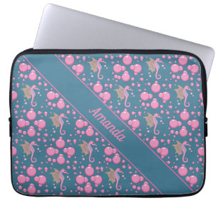 Anpassat namn för fjäril Seahorse Laptop Fodral