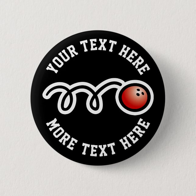 Anpassat namn för Födelsedagsfesten barn bowling Knapp (Framsida)