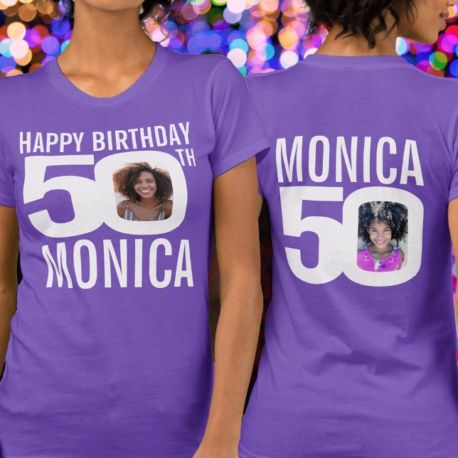 Anpassat namn för fotomall med 50 års födelsedag,  t shirt (Skapare uppladdad)