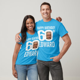Anpassat namn för fotomall med 60 års födelsedag,  t shirt