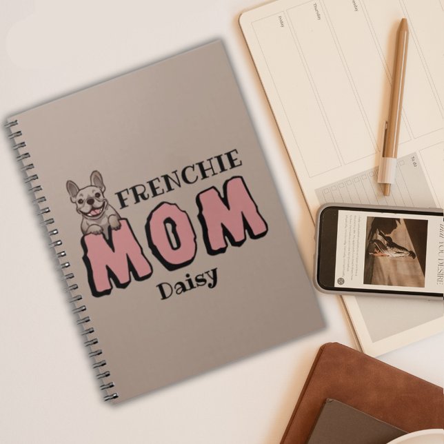 Anpassat namn för Frenchie Mamma Fransk Bulldog Äl Anteckningsbok (Skapare uppladdad)