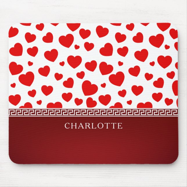 Anpassat namn för Girly Elegant Red Heart Musmatta (Framsidan)