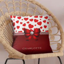 Anpassat namn för Girly Elegant Red Heart & Red Ri