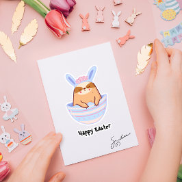 Anpassat namn för glad påsk Cute Sloth Klistermärken
