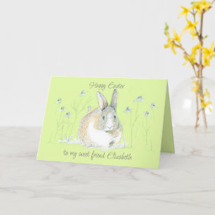 Anpassat namn för glad påsk Friend Rabbit Anpassat Kort