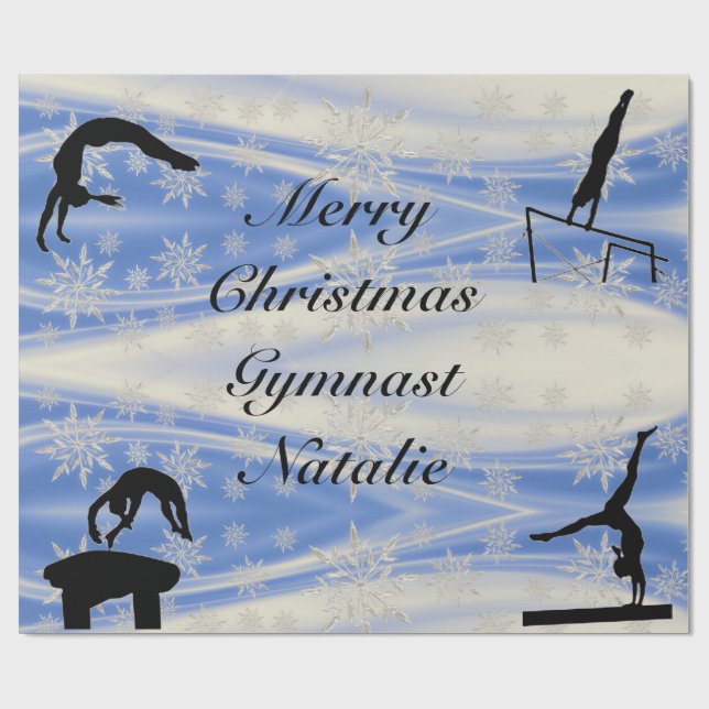 Anpassat namn för god jul Gymnast - figursättning  Presentpapper (Platt)
