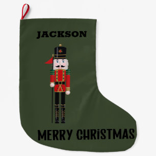 Anpassat namn för god jul Nutcracker Stor Julstrumpa