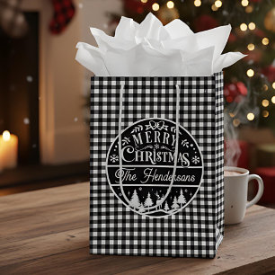 Anpassat namn för god jul Svartvitt