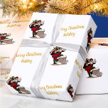 Anpassat namn för god jul Vintage Presentpapper<br><div class="desc">Anpassa texten och skapa personligens pappra julomslutning. Klicka på REDIGERA DESIGN och välj sedan BAKGRUND för att ändra bakgrunden färg. Du kan ÖVERFÖRA DESIGN på andra Zazzle-produkter och justera den så att den passar de flesta Zazzle-objekt. StandardStudio-designen görs i högupplöst grafik för utskrift av professioneller. Tack för att du valde...</div>