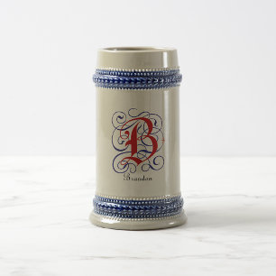 Anpassat namn för Gothic Monogram Brev B Sejdel