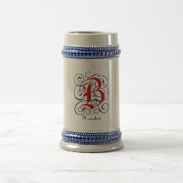 Anpassat namn för Gothic Monogram Brev B Sejdel