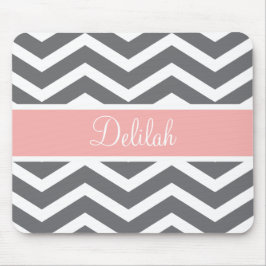 Anpassat namn för grått Grått Peach Chevron Musmatta
