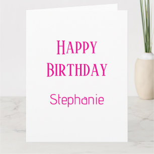 Anpassat namn för Grattis på födelsedagen White Sh Kort