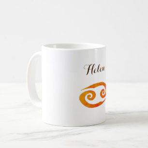 Anpassat namn för Guld Cancer Zodiac-tecken Kaffemugg