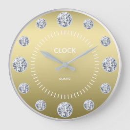 Anpassat namn för Guld Diamond Dial Stor Klocka