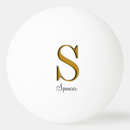 Anpassat namn för Guld Monogram - början Pingisboll