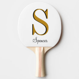 Anpassat namn för Guld Monogram - början Pingisracket