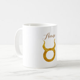 Anpassat namn för guld Taurus Zodiac Astrology-tec Kaffemugg