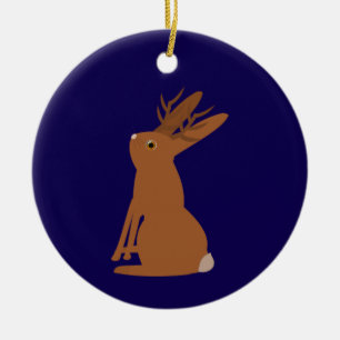 Anpassat namn för Halloween Jackalope Bus eller go Julgransprydnad Keramik
