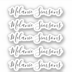 Anpassat namn för handskriven personlig för elegan klistermärken