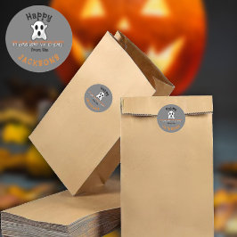 Anpassat namn för happy halloween runt klistermärke