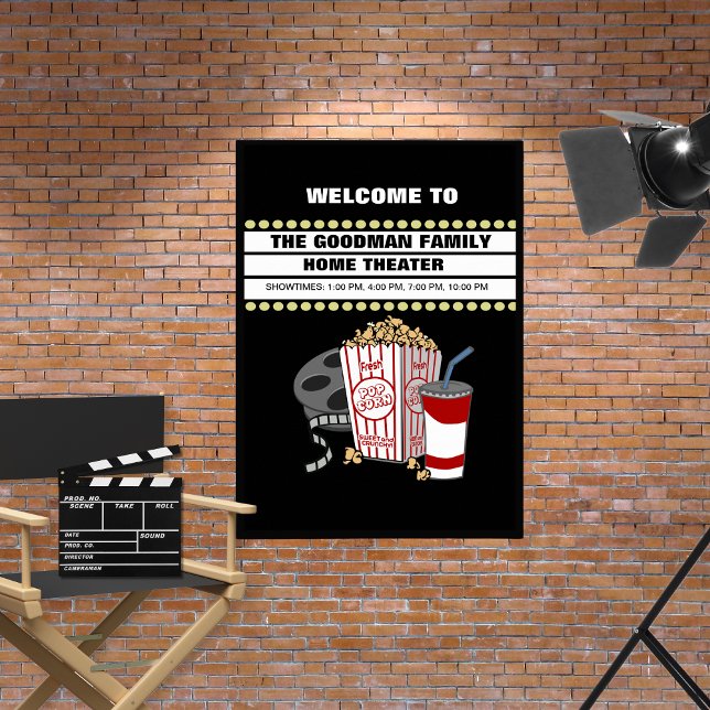 Anpassat namn för hemmabio oinramat poster (This cute poster is the perfect addition to any home theater! )