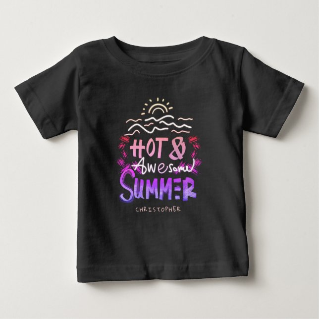 Anpassat namn för hett och Fantastisk sommar T Shirt (Framsida)