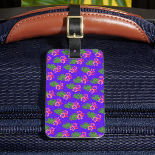 Anpassat namn för Hibiscus Hawaiian Flower Mönster Bagagebricka