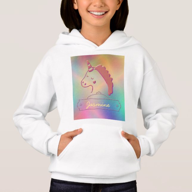 Anpassat namn för Holografisk 3D Unicorn T Shirt (Framsida)