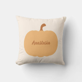 Anpassat namn för höstpumpa och Löv Pastel Kudde