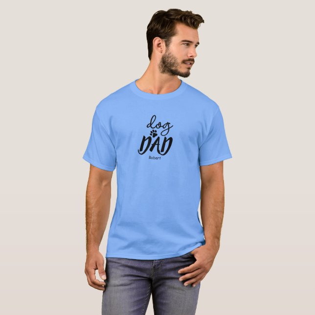 Anpassat namn för hund Pappa T Shirt (Hel framsida)