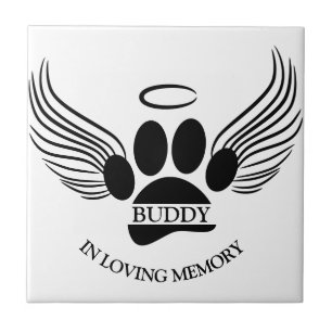 Anpassat namn för hund Pet Angel Vingar Memorial Kakelplatta