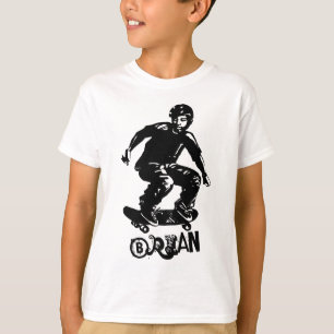 Anpassat namn för Idrottskläder i svartvitt Skateb T Shirt