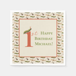 Anpassat namn för Insekten kärlek 1:a födelsedag Pappersservett