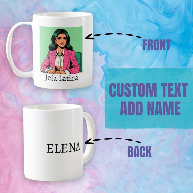 Anpassat namn för Jefa Latina Pop Art Kaffemugg (Jefa Latina Pop Art Custom Name Coffee Mug.)