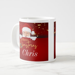 Anpassat namn för jultomten God jul båda sidor Jumbo Mugg