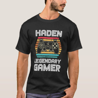 Anpassat namn för Kaden Legendary Video Gamer Pers T Shirt