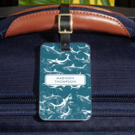 Anpassat namn för kalkblåhaj i Mönster Bagagebricka