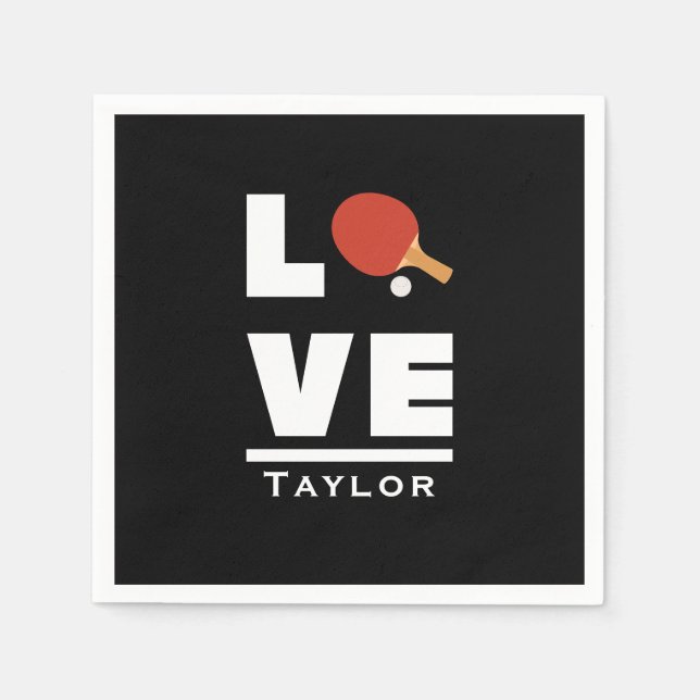 Anpassat namn för kärlek och levande Bord-tennis-S Pappersservett (Framsidan)