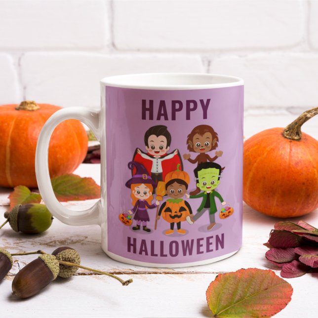 Anpassat namn för Kids’ Halloween Costume Party Kaffemugg (Skapare uppladdad)