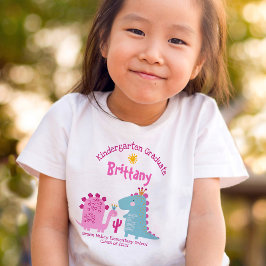Anpassat namn för Kindergarten Girl Studenten Dino T Shirt
