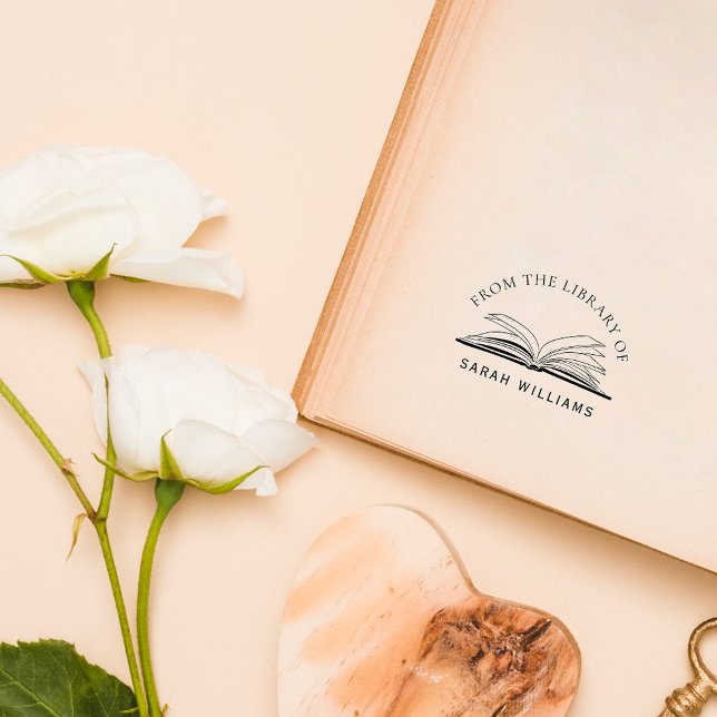 Anpassat namn för klassisk Elegant Bibliotek Bokar Stämpel (Skapare uppladdad)