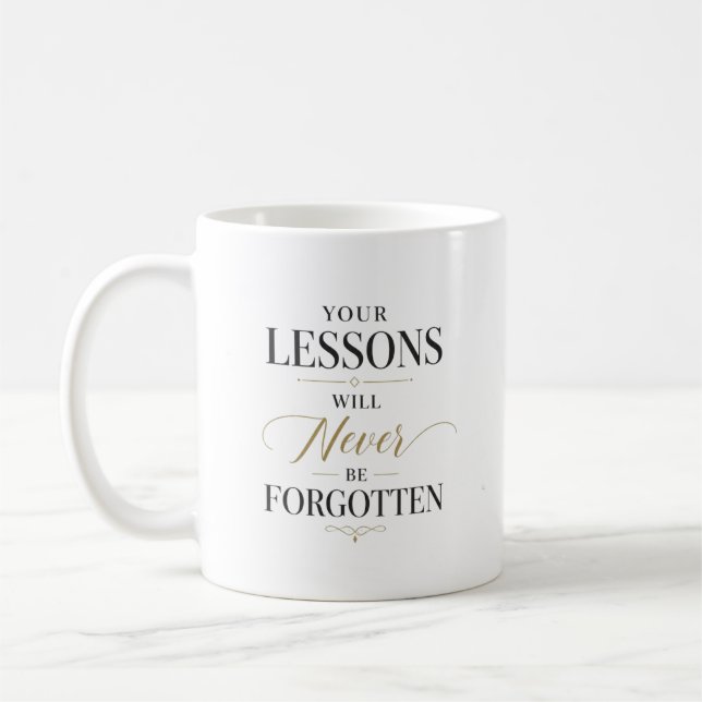 Anpassat namn för lärarens lektioner kaffemugg (Vänster)
