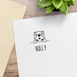 Anpassat namn för leende Bulldog-uppsättning Stämpel