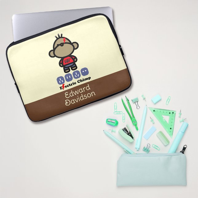Anpassat namn för lekfull Tecknad, elektriskt aplö Laptop Fodral (Skapare uppladdad)