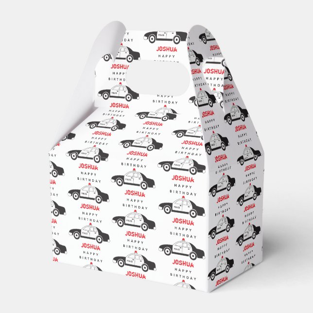 Anpassat namn för leksak-polisbil Barns födelsedag Presentaskar (Framsidan Sidan)