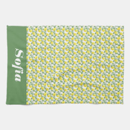 Anpassat namn för Lemon gult mönster Kökshandduk