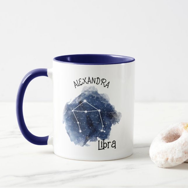 Anpassat namn för Libra Starry Night Constellation Mugg (Med munk)